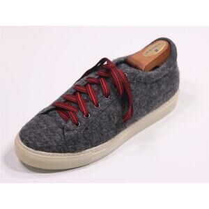 Isaia Napoli Gray Wool Flannel Lace-Up Sneakers Men's US 8